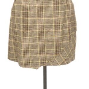 CAbi Yellow and Black Plaid A-Line Skirt
